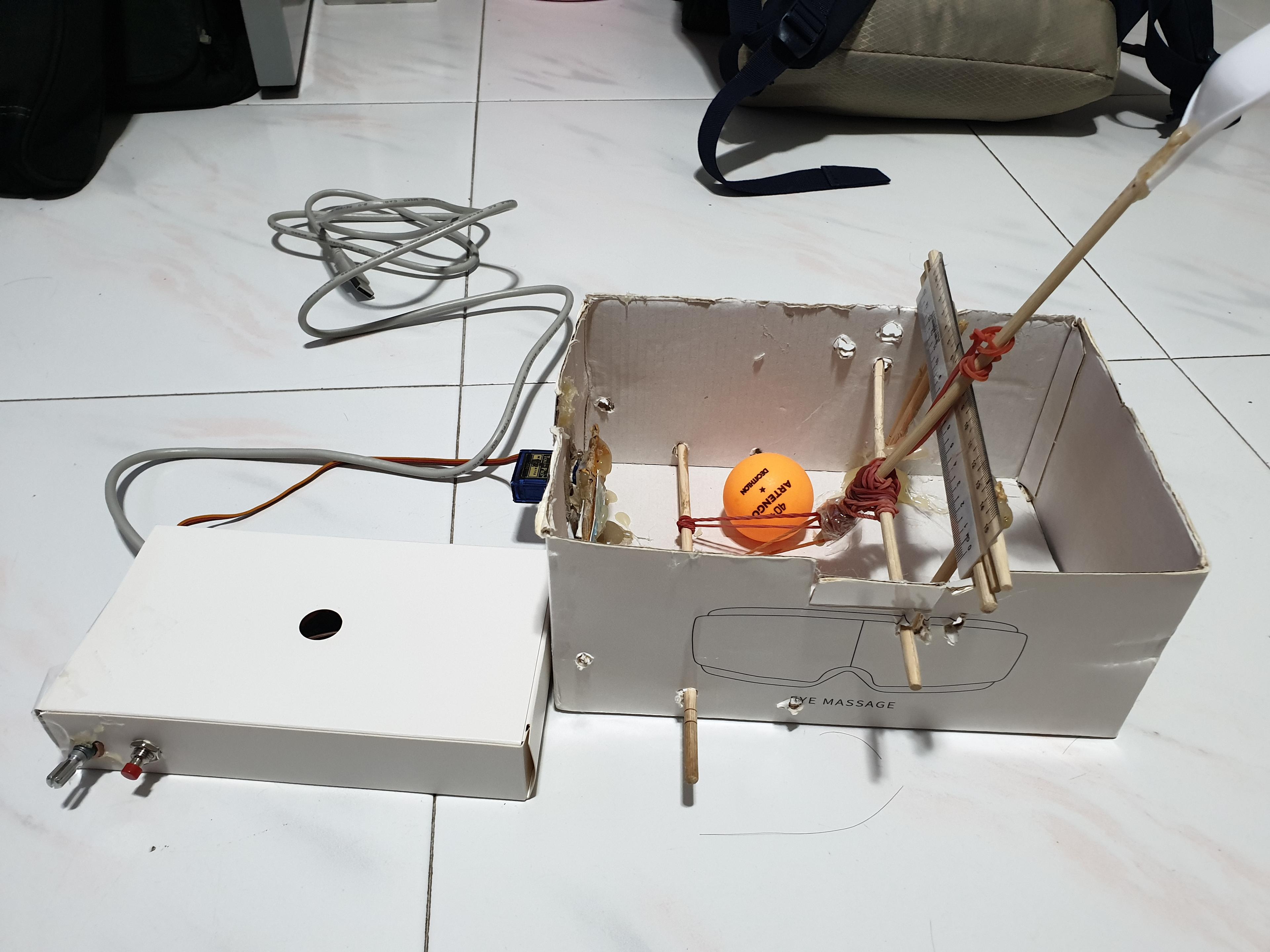 Arduino-controlled Mangonel Catapult Prototype