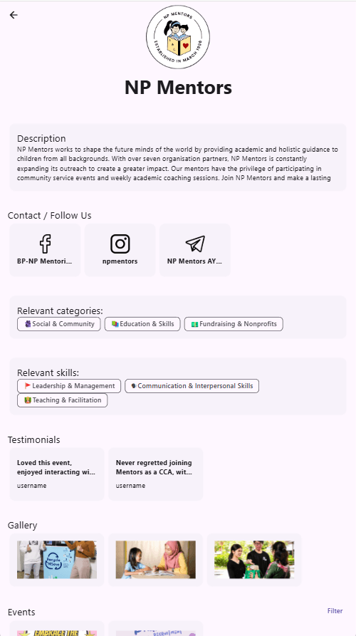 Group page