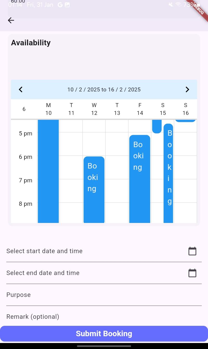 Availability calendar